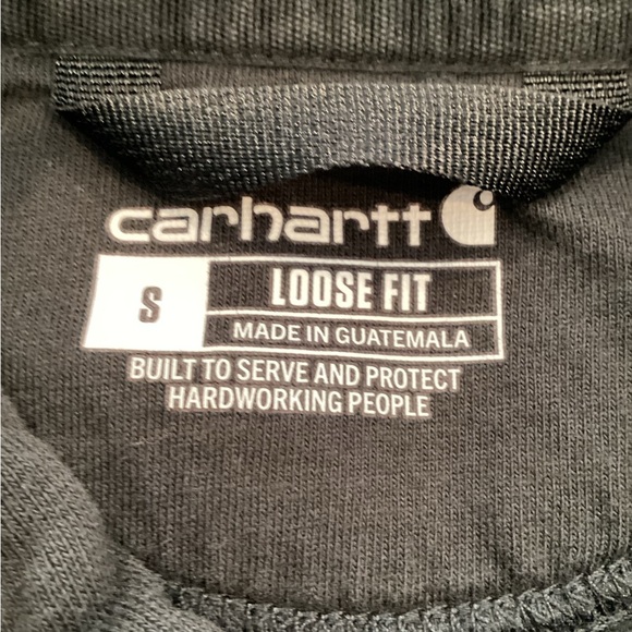 Carhartt Men's Loose Fit Midweight K288 Logo Sleeve Black Hoodie - Size Small - Picture 5 of 6